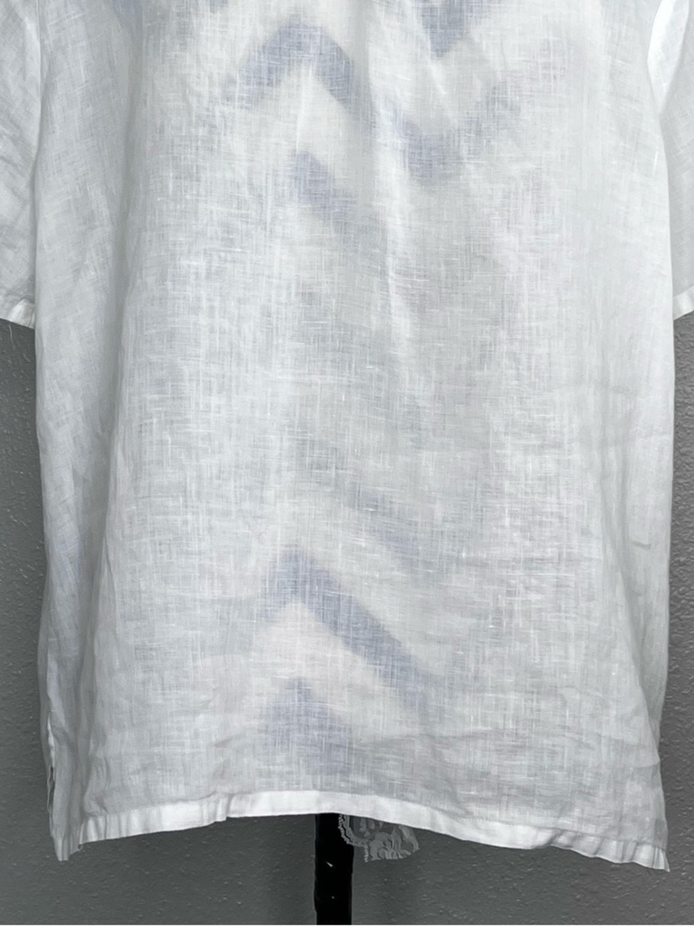 Eileen Fisher Sz M 100% Linen Lightweight Breathable Minimalist Short-Sleeve Top - Picture 6 of 10